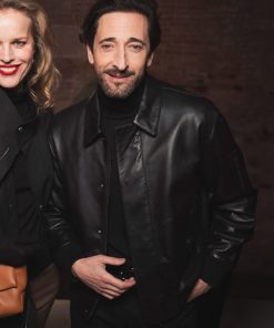 Adrien Brody Biker Trucker Leather Jacket New Year Sale