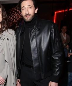 Adrien Brody Biker Trucker Leather Jacket Sale