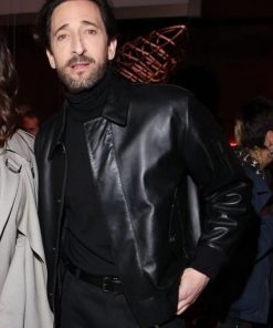 Adrien Brody Biker Trucker Leather Jacket Shop now