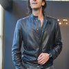 Adrien Brody Black Buttoned Leather Jacket