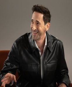 Adrien Brody Classic Biker Leather Jacket on Sale