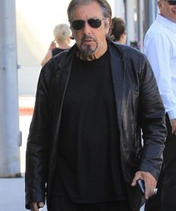 Al Pacino The Irishman Black Leather Coat Easter sale
