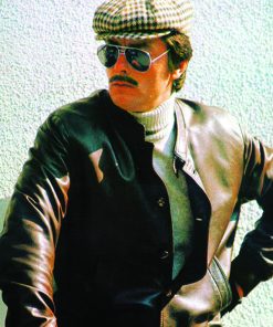 Alain Delon Vintage Leather Biker Jacket Black Friday Sale