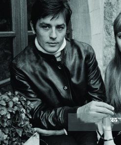 Alain Delon Vintage Leather Biker Jacket Celebrity Outfits
