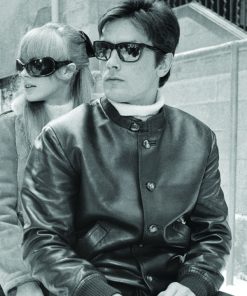 Alain Delon Vintage Leather Biker Jacket New Year Sale