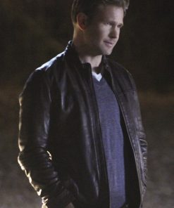 Alaric Saltzman The Vampire Diaries Brown Leather Jacket Easter sale
