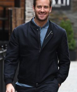 Armie Hammer Black Cotton Mens Jacket