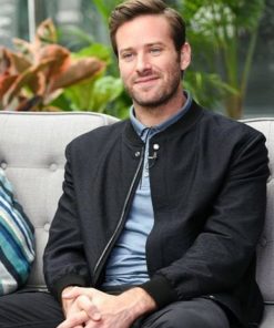 Armie Hammer Black Cotton Mens Jacket Hot Sale