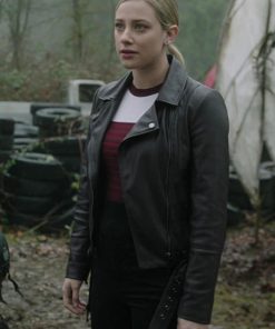 Betty Cooper Riverdale Biker Black Leather Jacket Free Shipping UK USA Canada