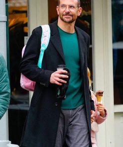 Bradley Cooper Classic Black Wool Coat Easter Sale