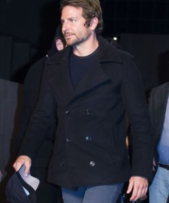 Bradley Cooper Vintage Black Wool Peacoat Buy now