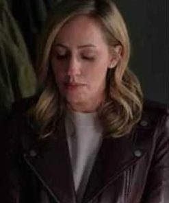 Brie Sheridan Virgin River S05 Black Leather Jacket Free Shipping UK USA Canada