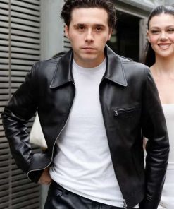 Brooklyn Beckham Biker Leather Jacket Shop now