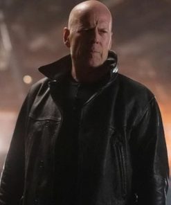 Bruce Willis Extraction Black Leather Jacket Shop now