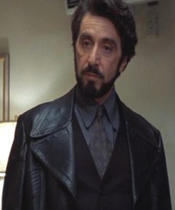 Carlito Brigante Al Pacino Black Leather Coat Free Shipping UK USA Canada