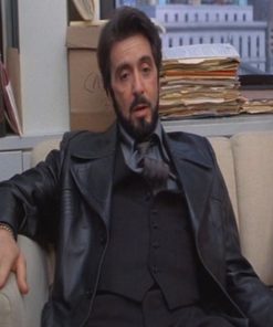 Carlito Brigante Al Pacino Black Leather Coat Shop now
