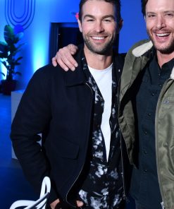 Chace Crawford Premiere Blue Wool Jacket Free Shipping UK USA Canada