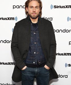 Charlie Hunnam Gray Wool Coat Celebrity Sale