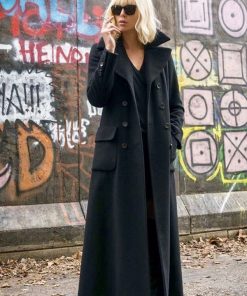 Charlize Theron Atomic Blonde Trench Wool Coat