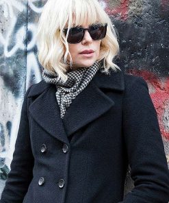 Charlize Theron Atomic Blonde Trench Wool Coat Cyber Monday Sale