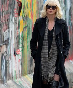 Charlize Theron Atomic Blonde Trench Wool Coat Easter sale