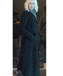 Charlize Theron Atomic Blonde Trench Wool Coat Thanksgiving Sale