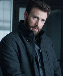 Chris Evans Avengers Gray Wool Coat Free Shipping UK USA Canada