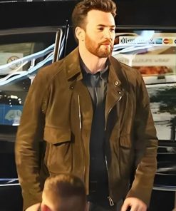 Chris Evans Ghosted Brando Suede Leather Jacket Free Shipping UK USA Canada