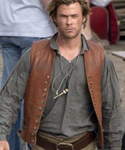 Chris Hemsworth Vintage Brown Leather Vest
