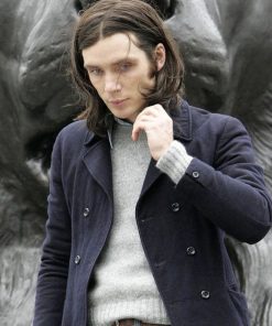 Cillian Murphy Fashion Blue Wool Coat