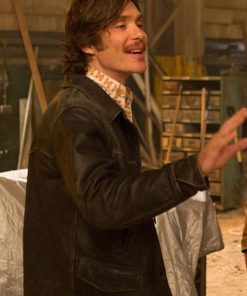 Cillian Murphy Free Fire Black Leather Jacket Free Shipping UK USA Canada