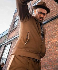 Colin Farrell The Gentlemen Brown Fleece Tracksuit Hot Sale New Year