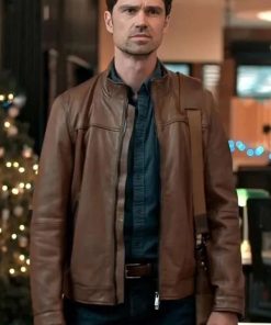 Corey Sevier The Christmas Charade Brown Leather Jacket