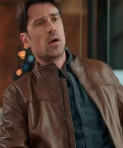 Corey Sevier The Christmas Charade Brown Leather Jacket New Year Sale