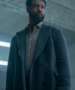 Cross Isaiah Mustafa Gray Wool Coat Free Shipping Worldwide