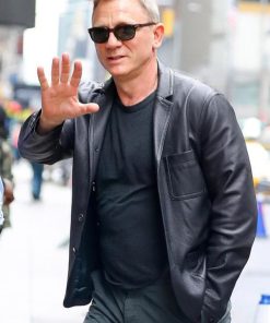 Daniel Craig Layer Cake Black Leather Jacket Hot Sale