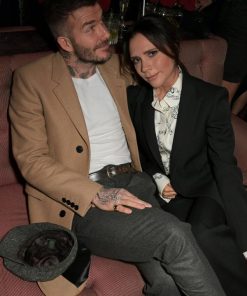 David Beckham Brown Classic Wool Coat on Sale