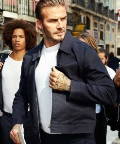David Beckham Classic Blue Cotton Jacket