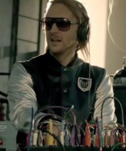 David Guetta Bomber Leather Varsity Jacket Buy now