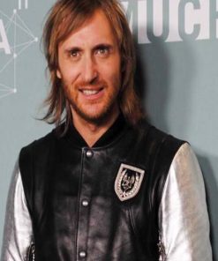 David Guetta Bomber Leather Varsity Jacket Shop now