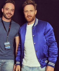 David Guetta Bomber Varsity Satin Jacket