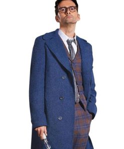 David Tenant Tenth Doctor Who Blue Wool Coat