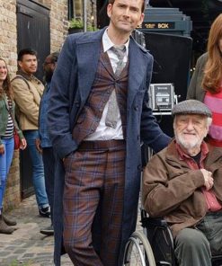 David Tenant Tenth Doctor Who Blue Wool Coat Easter Sale