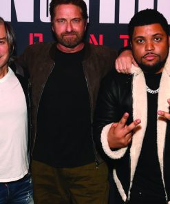 Den Of Thieves 2 Premiere Gerard Butler Suede Jacket Free Shipping UK USA Canada