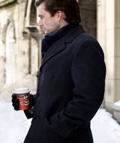 Doctor Who David Tenant Black Wool Coat Free Shipping UK USA Canada