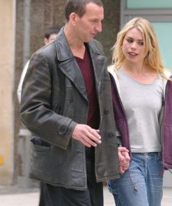 Doctor Who Ninth Doctor Christopher Eccleston Leather Coat Free Shipping UK USA Australia