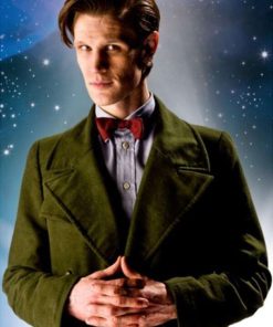 Eleventh Doctor Matt Smith Doctor Who Green Wool Coat Free Shipping UK USA Canada