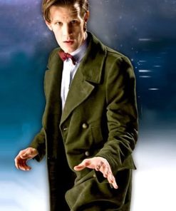 Eleventh Doctor Matt Smith Doctor Who Green Wool Coat on Sale