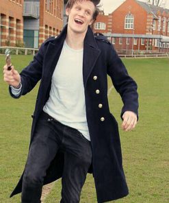 Eleventh Doctor Who Matt Smith Blue Wool Coat Black Friday Sale