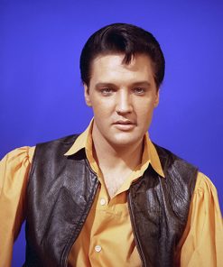 Elvis Presley Vintage Biker Leather Vest Black Friday Sale